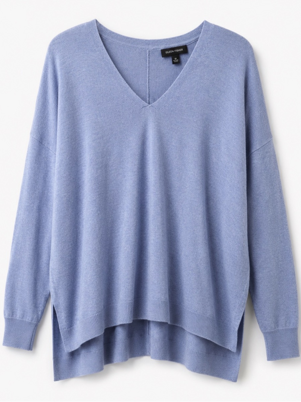 Ann Taylor Blue V-neck Wool Blend Pullover Sweater Long Sleeve Size Medium